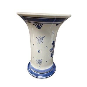 Delft Holland Handpainted classic windmill floral ceramic vase SKU 9661